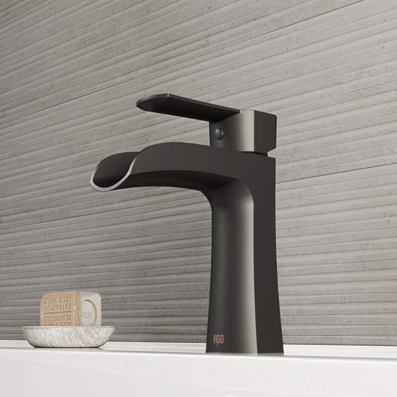 Paloma 6 3/4" Matte Black Brass Single Hole Bathroom Faucet