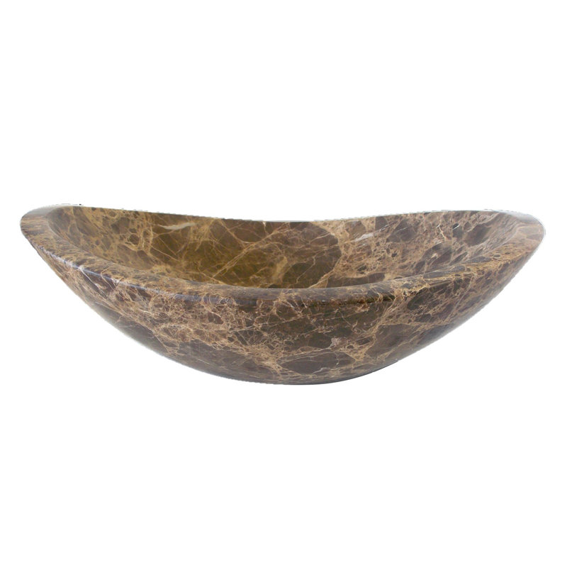 Eden 14'' Dark Brown Marble Canoe Sink