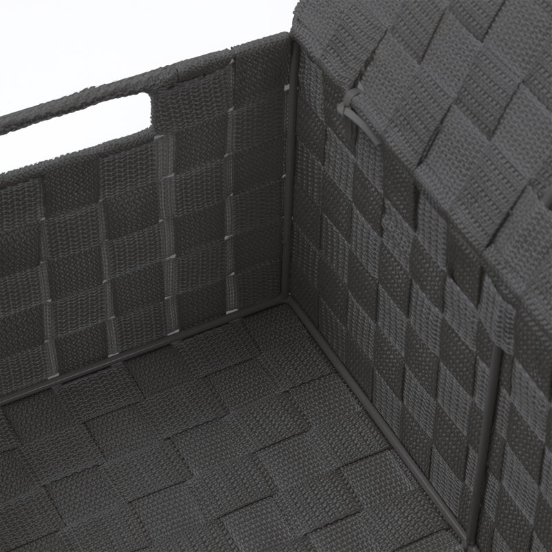 Gray Woven Polypropylene 3-Piece Storage Basket Set