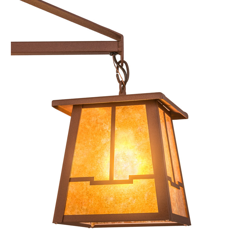 Aurora Midnight Sky 38" Stained Glass 4-Light Traditional Chandelier