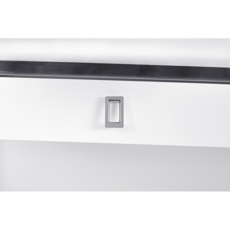 Elegante 24" White Lacquer & Lucite Desk with Drawers