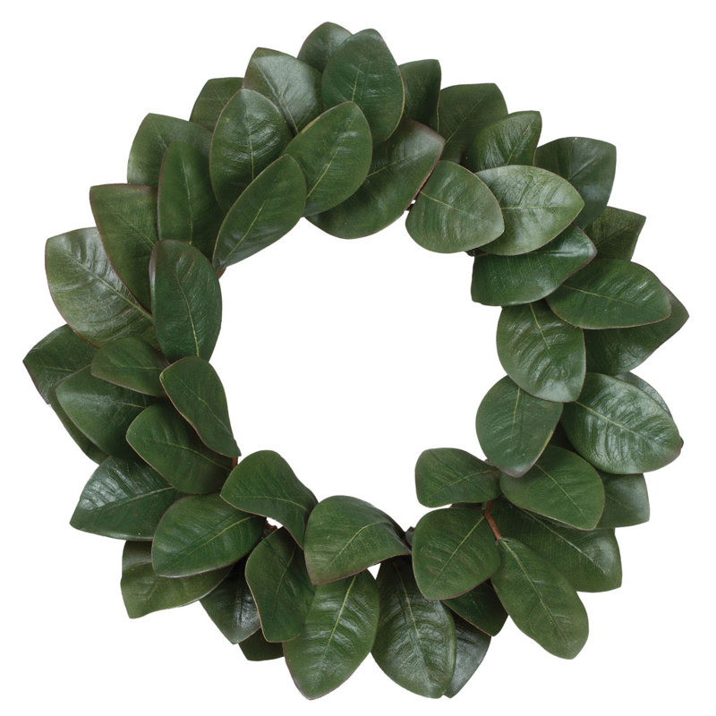 20" Green Artificial Magnolia Leaf Front Door Wreath