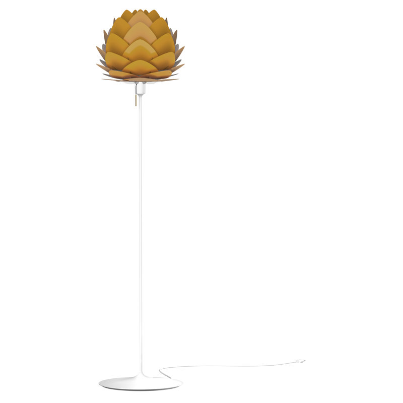 Aluvia Adjustable 67" White and Saffron Metal Floor Lamp
