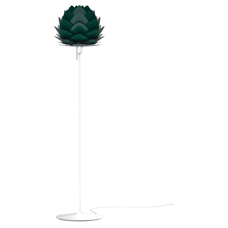 Aluvia Adjustable 67" White and Saffron Metal Floor Lamp