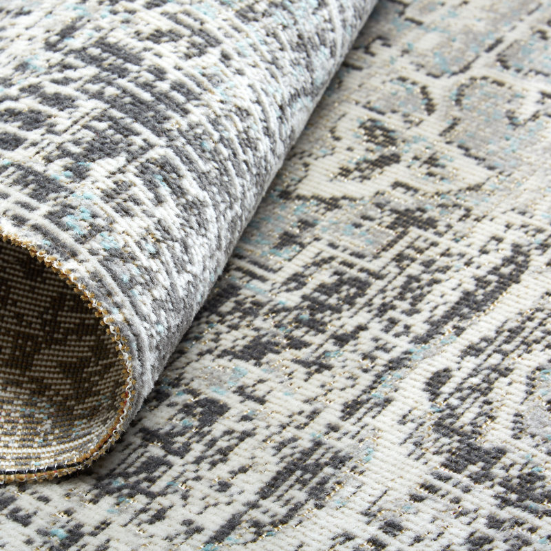 Sofia Fleur Gray Medallion Indoor/Outdoor Area Rug