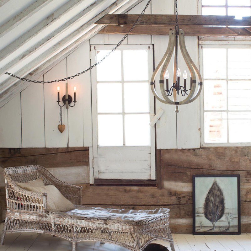 Middlefield 5-Light Iron Rust and Weathered Ash Chandelier