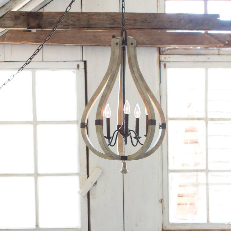 Middlefield 5-Light Iron Rust and Weathered Ash Chandelier