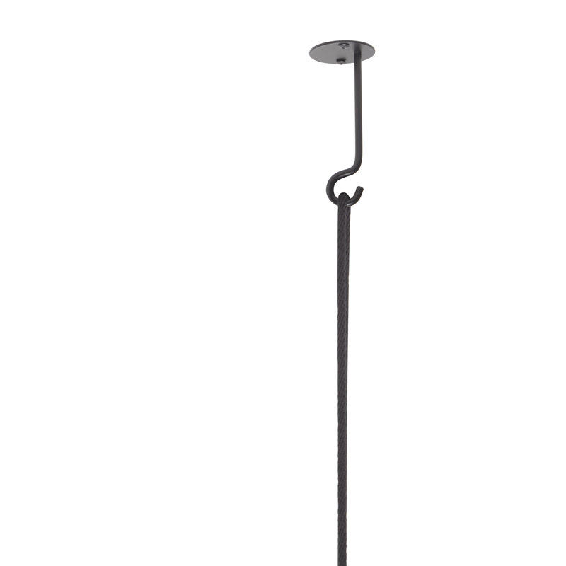 Bolo Soft Curve Black Ceramic Indoor/Outdoor Hanging Planter