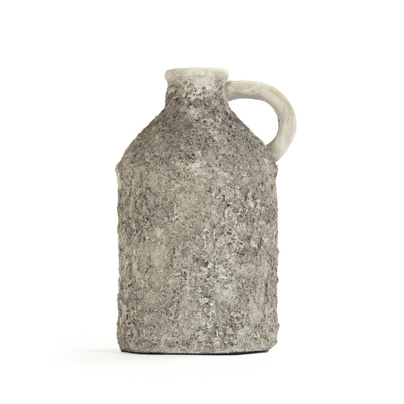 Large Grey Stone-Like Rustic Table Vase