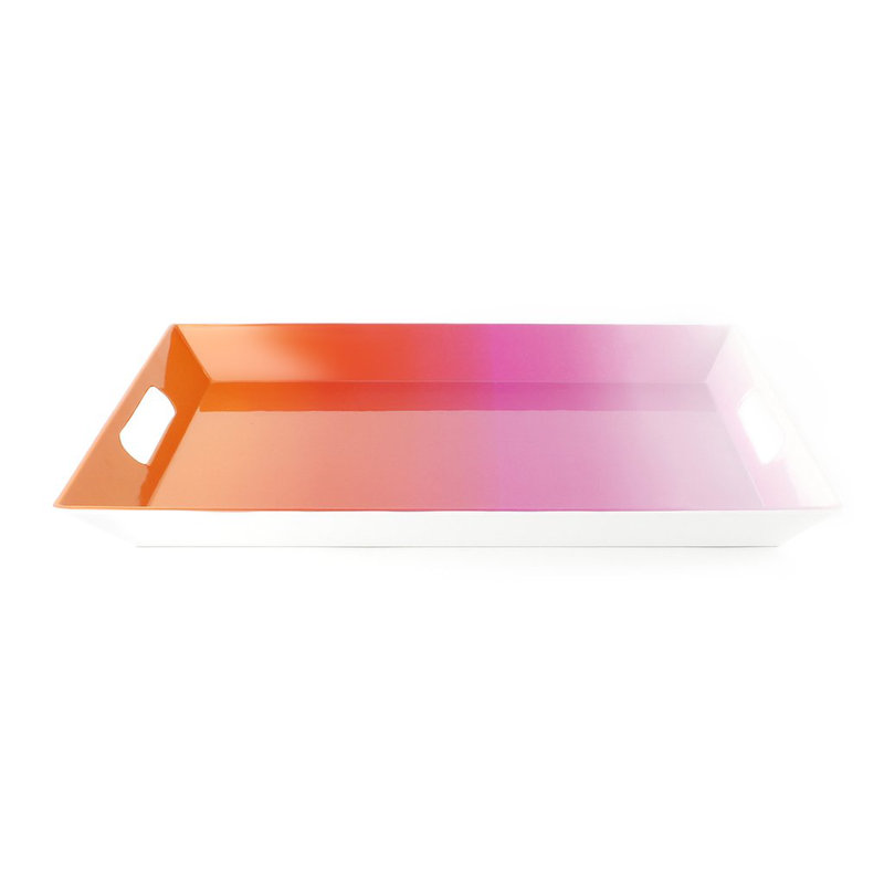 Pink Ombre Rectangular Melamine Serving Tray