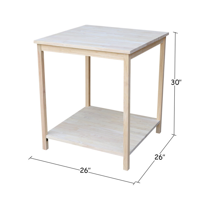 Elegant Solid Hardwood Traditional Printer Stand, 32'' Unfinished