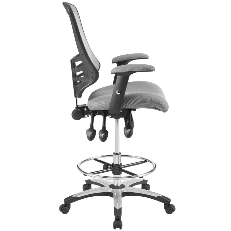 Calibrate Gray Mesh Adjustable Swivel Drafting Chair