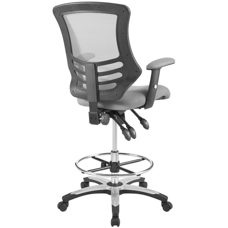 Calibrate Gray Mesh Adjustable Swivel Drafting Chair