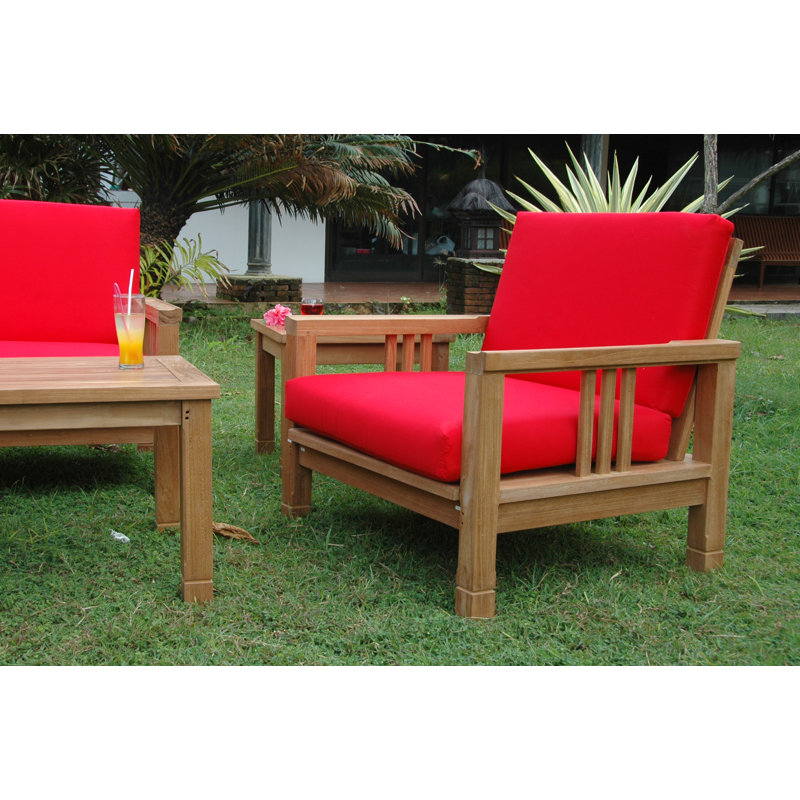 SouthBay 5-Piece Red Teak Outdoor Seating Set
