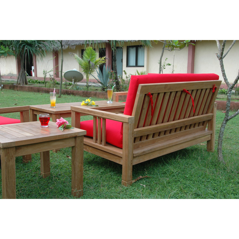 SouthBay 5-Piece Red Teak Outdoor Seating Set
