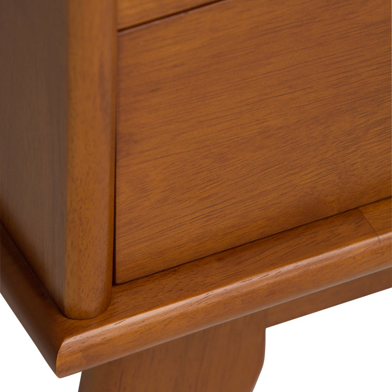 Teak Brown 64" Wood Bookcase with Cubes and Drawers