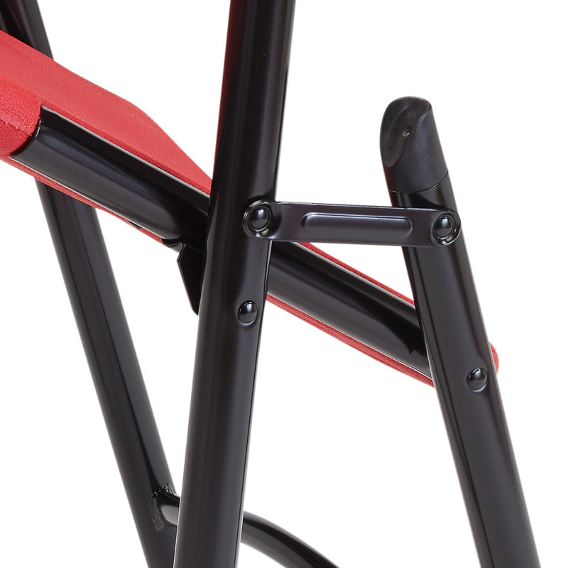 Red Resin Folding Chair Set with Black Frame, Pack of 4