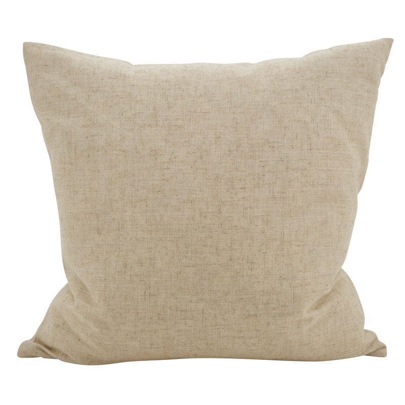 Medium Off-White Linen Pillow with Lime 3D Flower