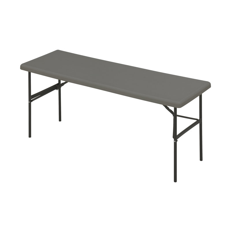 Charcoal 72" Rectangular Folding Table with Steel Legs