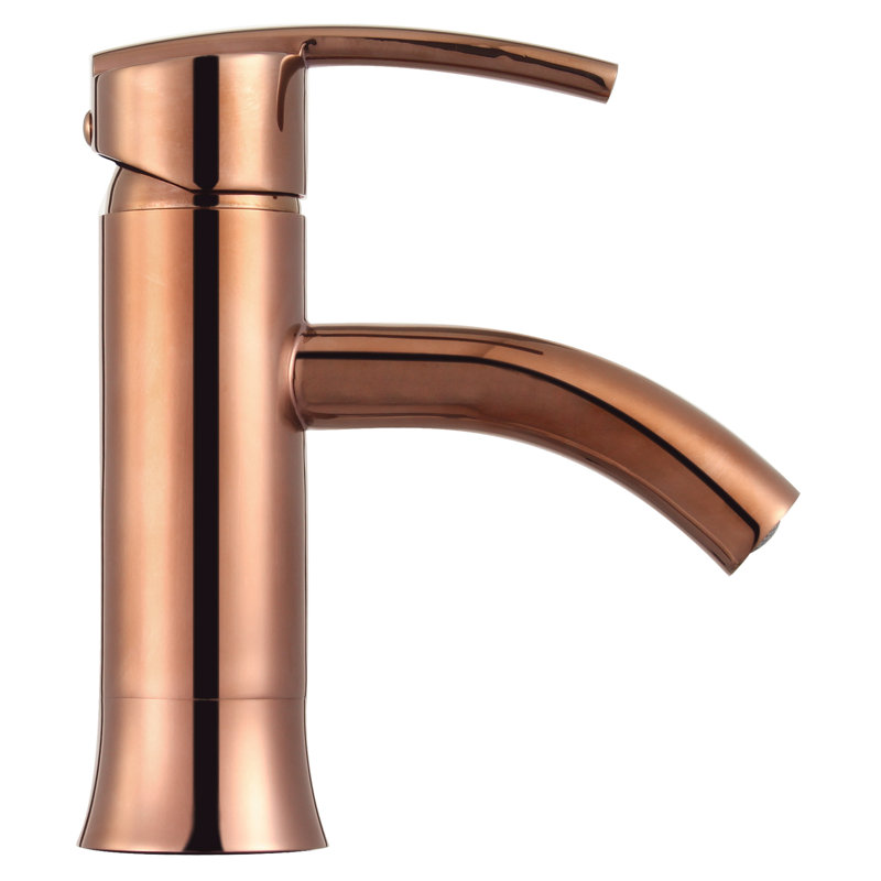 Waverly Elegant Polished Rose Gold Single-Hole Bathroom Faucet