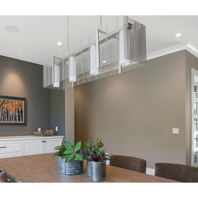 Urban Mesh Chic 4-Light Metallic Beige Silver Kitchen Island Pendant