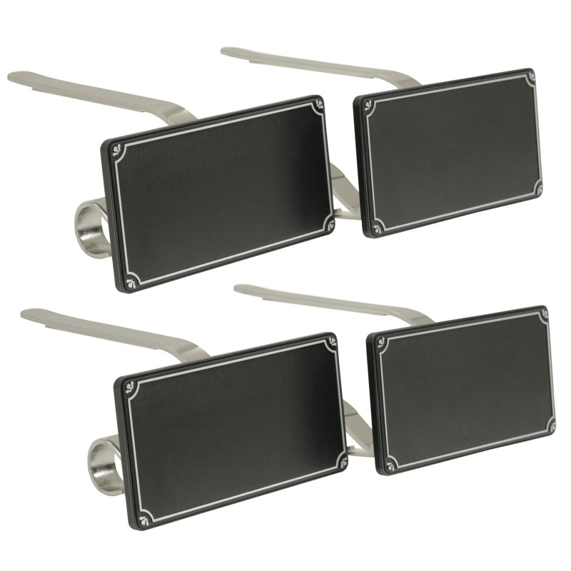 Silver Metal MantleClip Stocking Holders with Chalkboard, 4-Pack