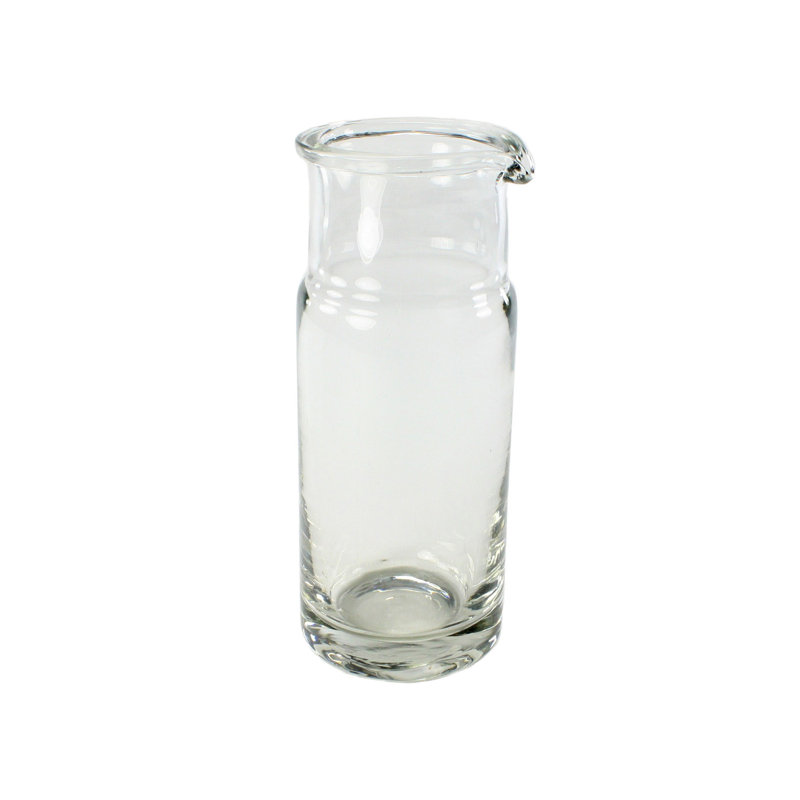 Clear Hand-Blown Glass Carafe with Spout, 12oz