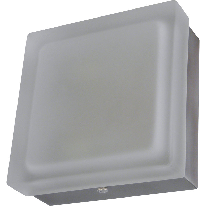 Vonte Frosted Glass Brushed Pewter LED Flush Mount