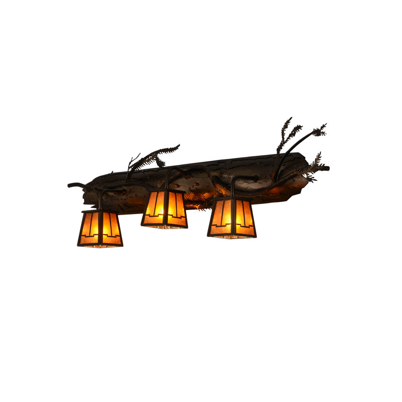 Adirondack Pine Branch 3-Light Antique Copper Vanity Sconce