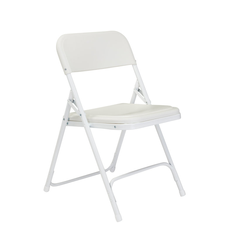 Bright White Metal Armless Stacking Reception Chair Set