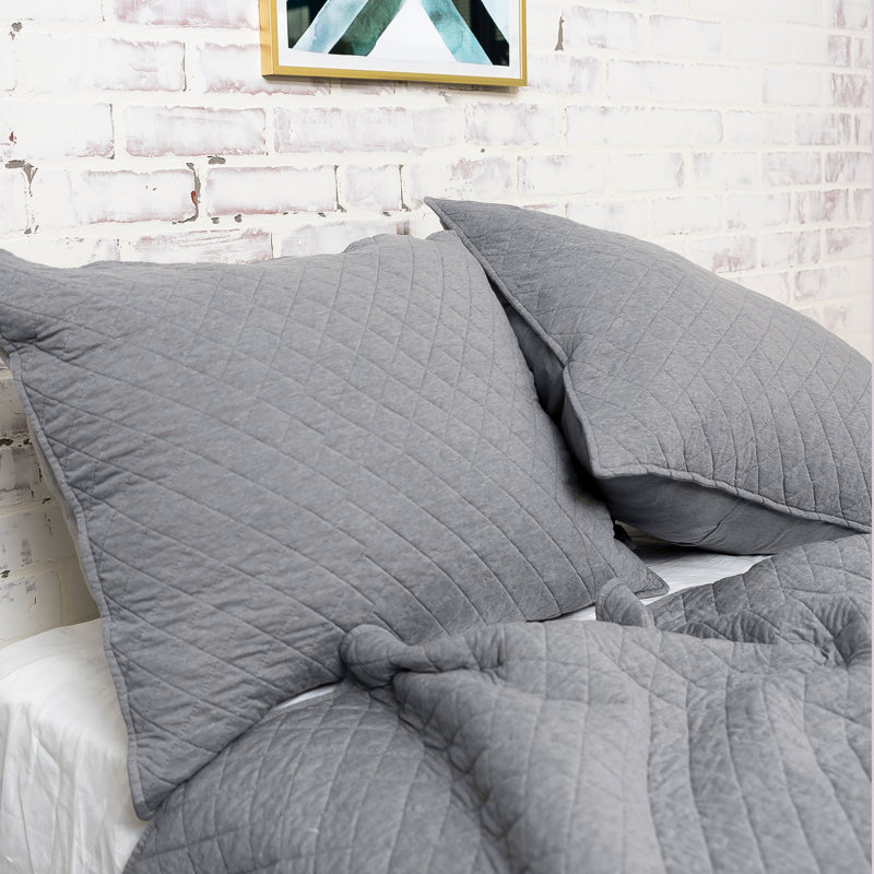 Jersey Gray Cotton Reversible King Quilt