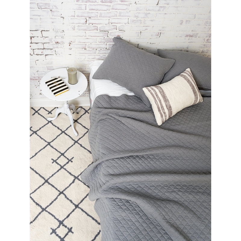 Jersey Gray Cotton Reversible King Quilt