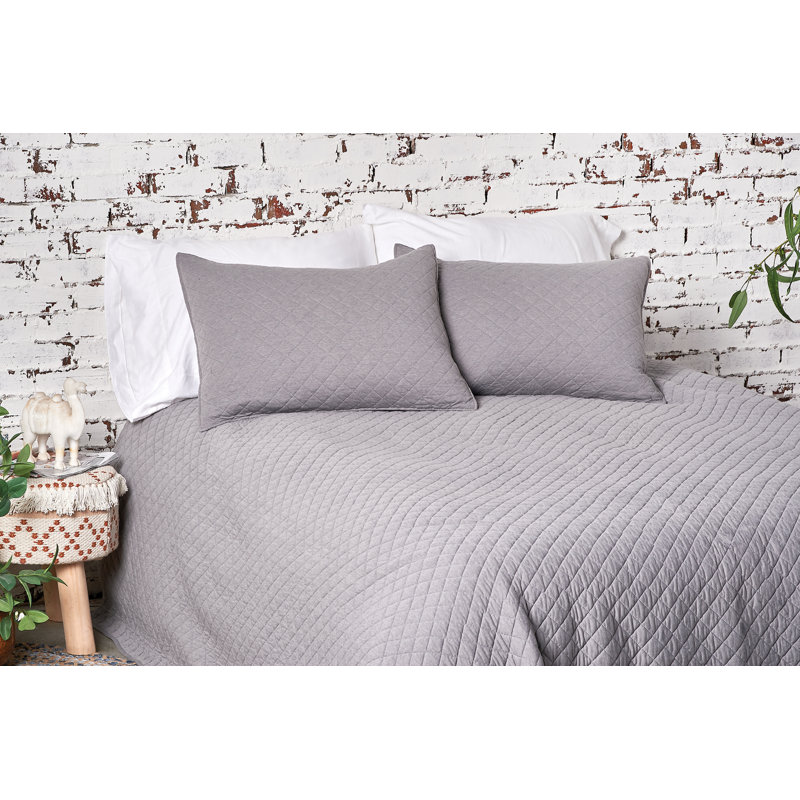 Jersey Gray Cotton Reversible King Quilt