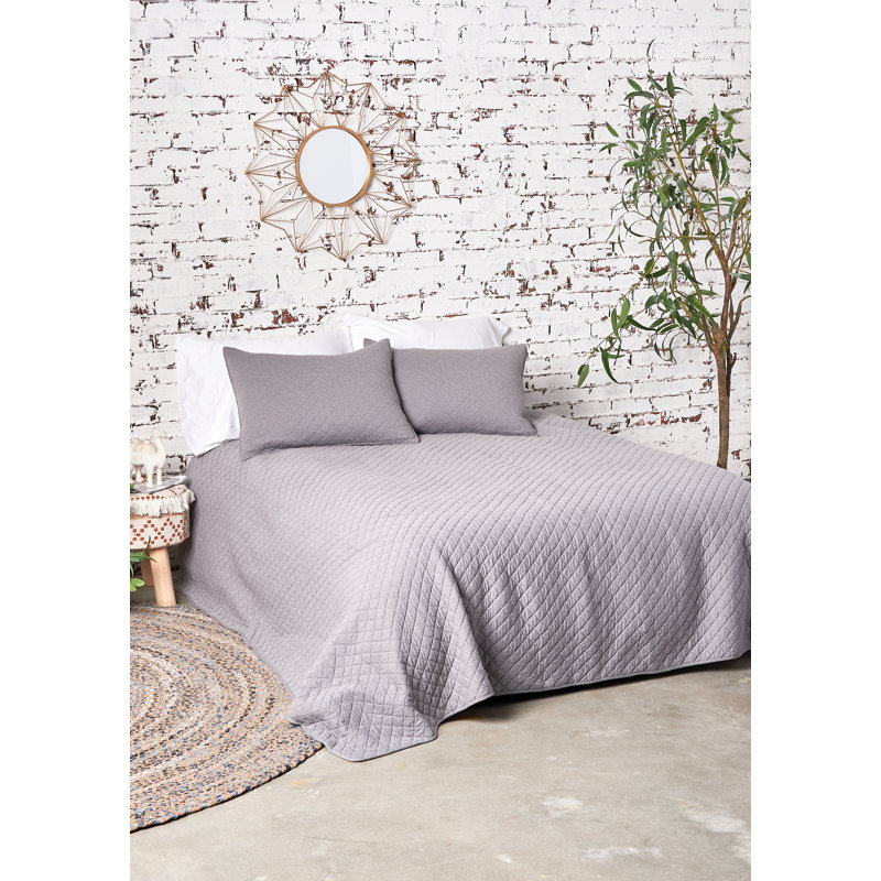 Jersey Gray Cotton Reversible King Quilt