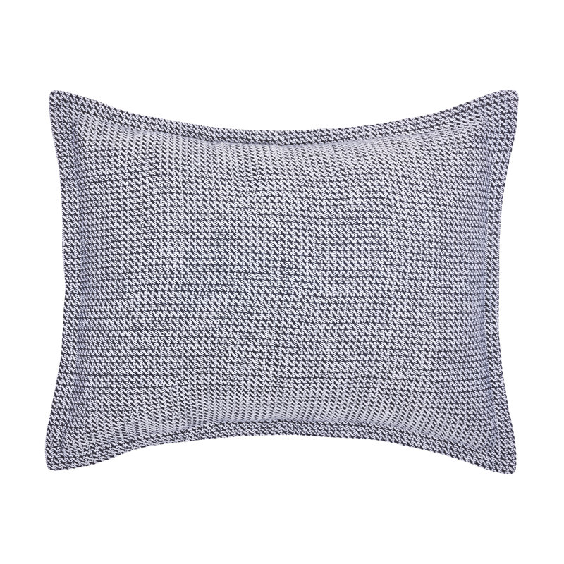 Indigo Cotton Embroidered Standard Pillow Sham
