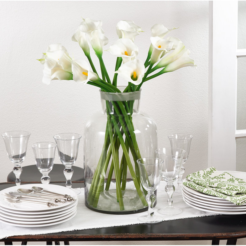 27" White Polyurethane Calla Lily Bouquet Set