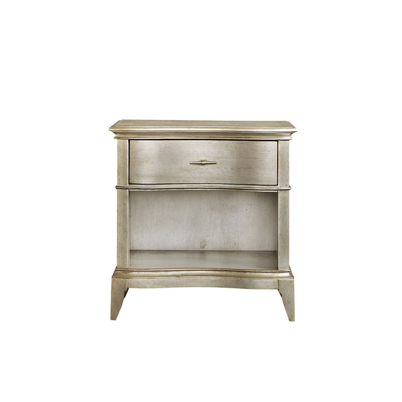 Starlite Contemporary Silver 1-Drawer Nightstand with USB Port