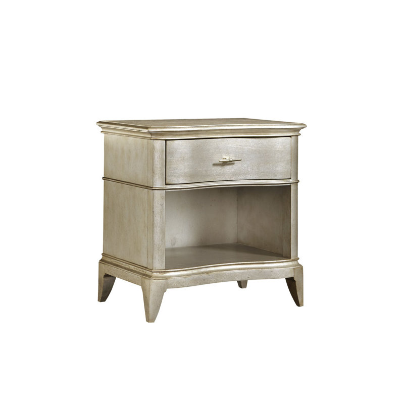 Starlite Contemporary Silver 1-Drawer Nightstand with USB Port