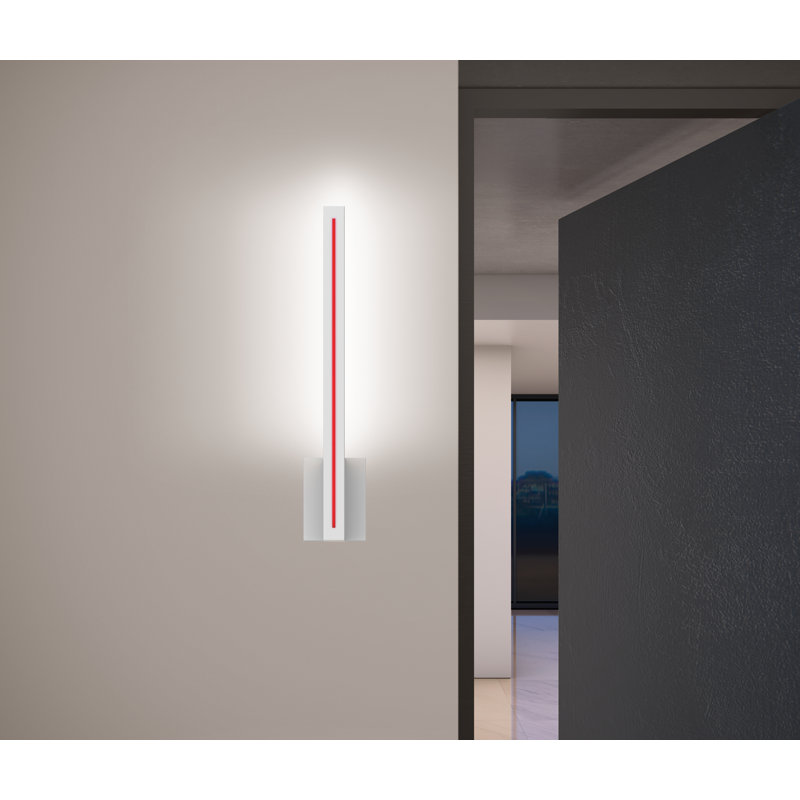 Textured Gray Aluminum LED Wall Sconce with Dimmable Light