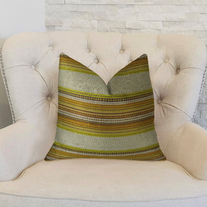 Lexington Park Cream, Green and Brown 12"x20" Cotton Blend Lumbar Pillow