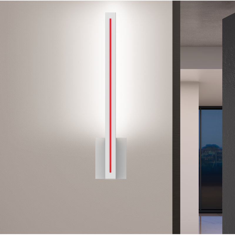 Textured Gray Aluminum LED Wall Sconce with Dimmable Light