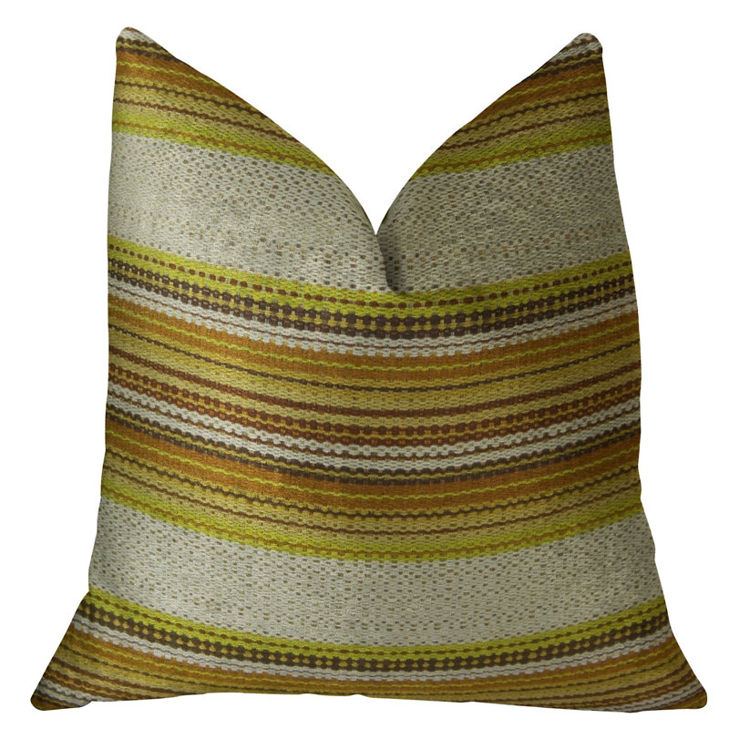 Lexington Park Cream, Green and Brown 12"x20" Cotton Blend Lumbar Pillow