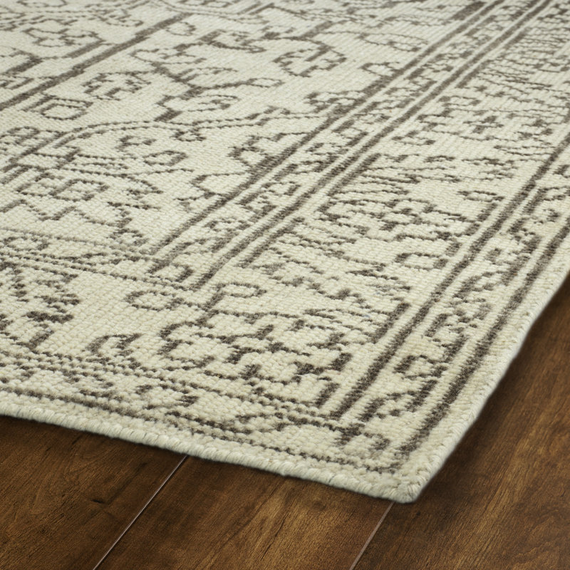 Handmade Gray Wool Rectangular 3' x 5' Rug