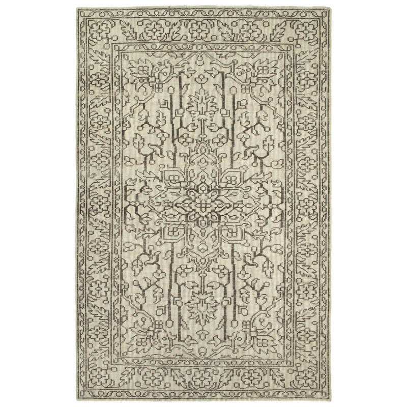 Handmade Gray Wool Rectangular 3' x 5' Rug