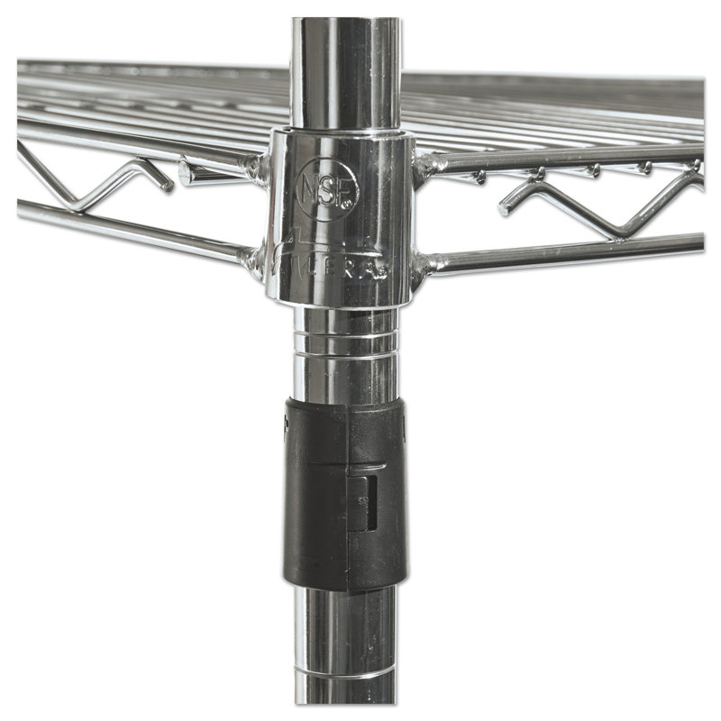 Silver Steel 4-Shelf Mobile Storage Rack with Casters