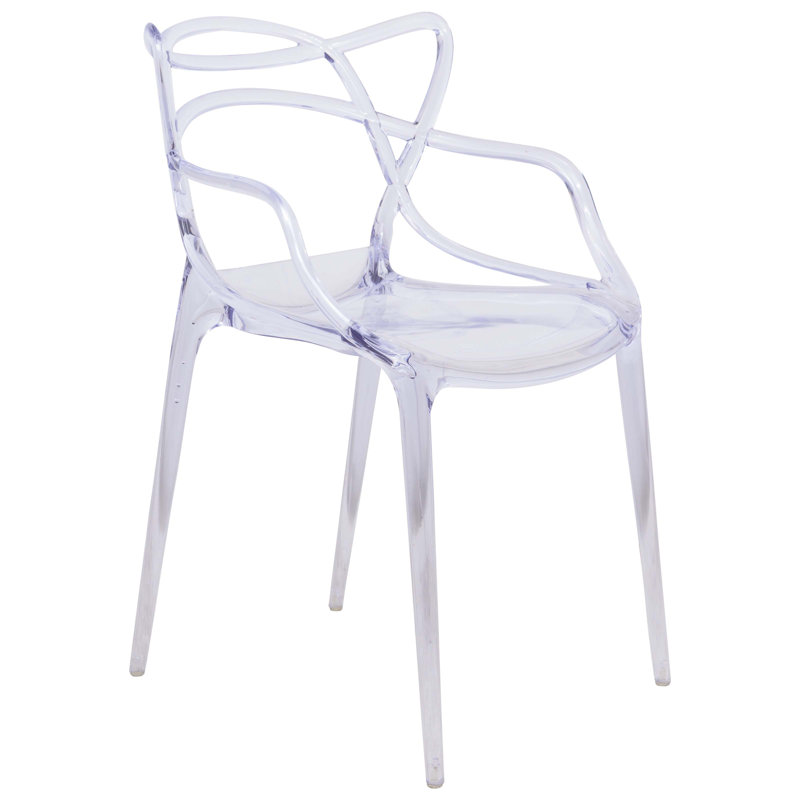 Milan Modern Clear Plastic Dining Chair with Elegant Wire Design