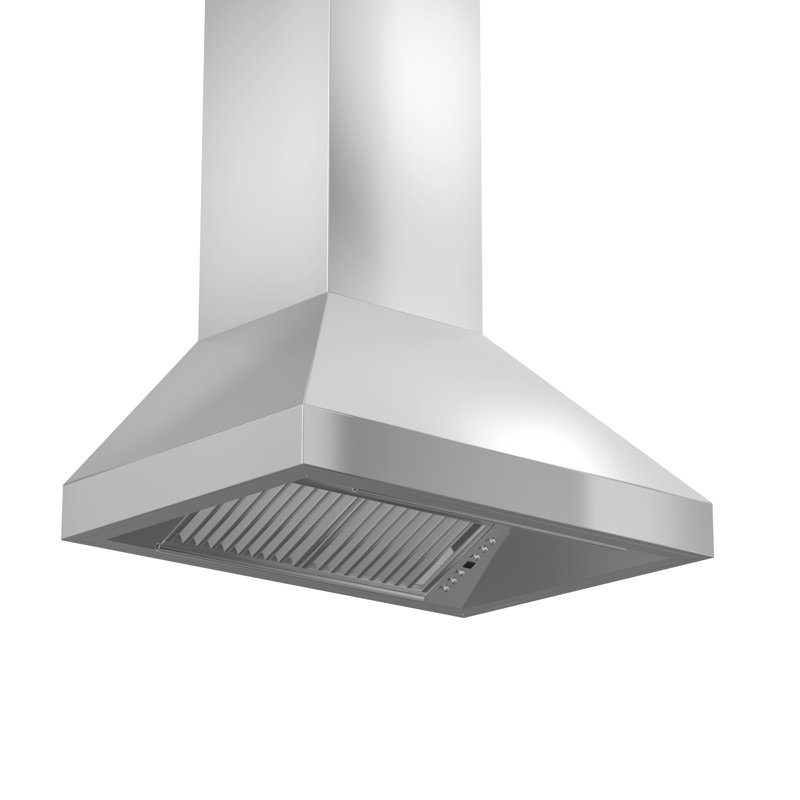 54" Stainless Steel Convertible Wall Mounted Range Hood with Charcoal Filter