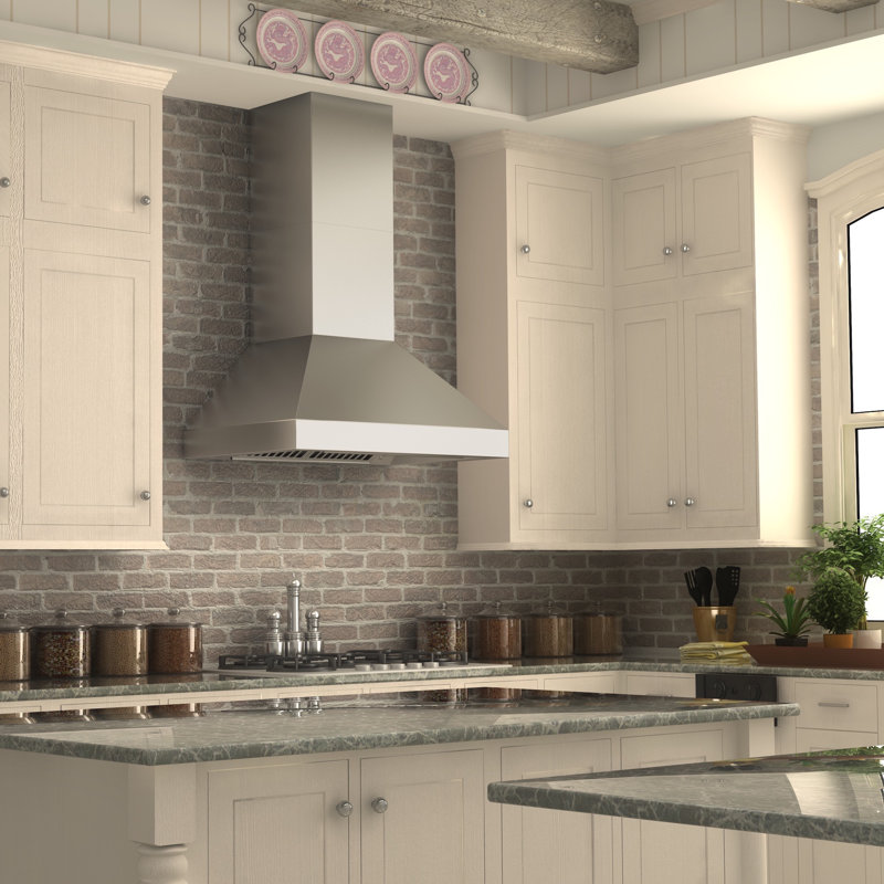 54" Stainless Steel Convertible Wall Mounted Range Hood with Charcoal Filter