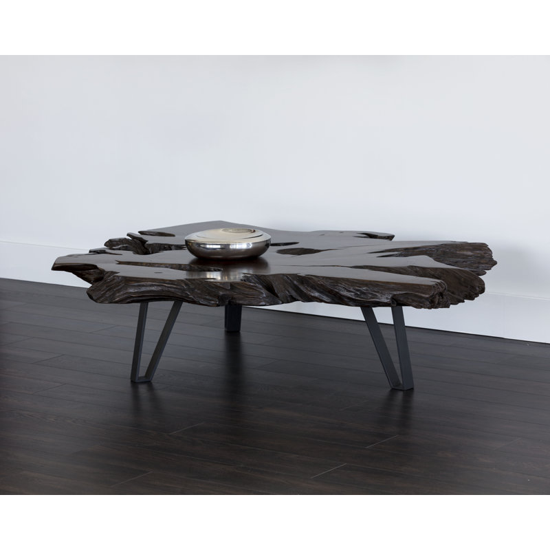 Teak Root and Black Iron Outdoor Coffee Table