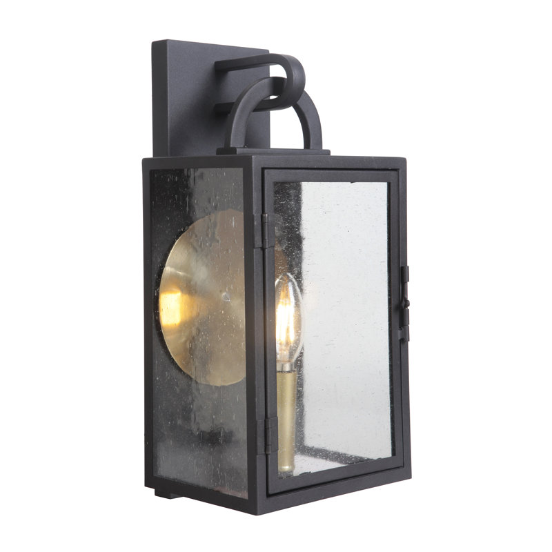 Black Matte Classic Outdoor Wall Lantern with Clear Glass